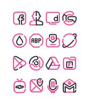 Lineblack - Pink icon Pack スクリーンショット 1