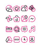 Lineblack - Pink icon Pack capture d'écran 2