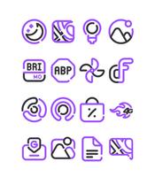 Lineblack - Purple icon Pack الملصق
