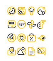Lineblack - Yellow icon Pack الملصق