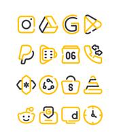 Lineblack - Yellow icon Pack تصوير الشاشة 3