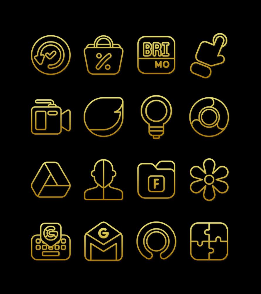 Outline для андроид. Icon Pack Gold. Черно золотые иконки для сторис медицина. Gold icon.