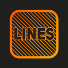 Lines Square - Neon icon Pack icono