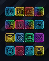 Lines Square - Neon icon Pack captura de pantalla 2