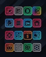 Lines Square - Neon icon Pack captura de pantalla 3