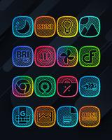 Lines Squircle Neon Icon Pack Affiche