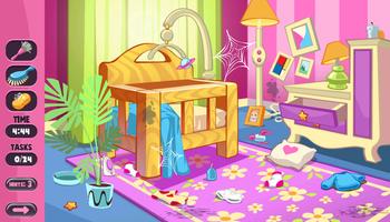 Doll House Cleaning - Princess Room Cleaner Game Affiche
