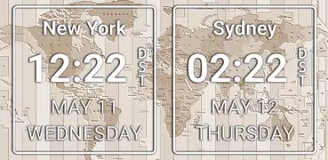 World Clock Dual Digital Clock