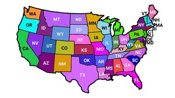 USA Map Puzzle Affiche