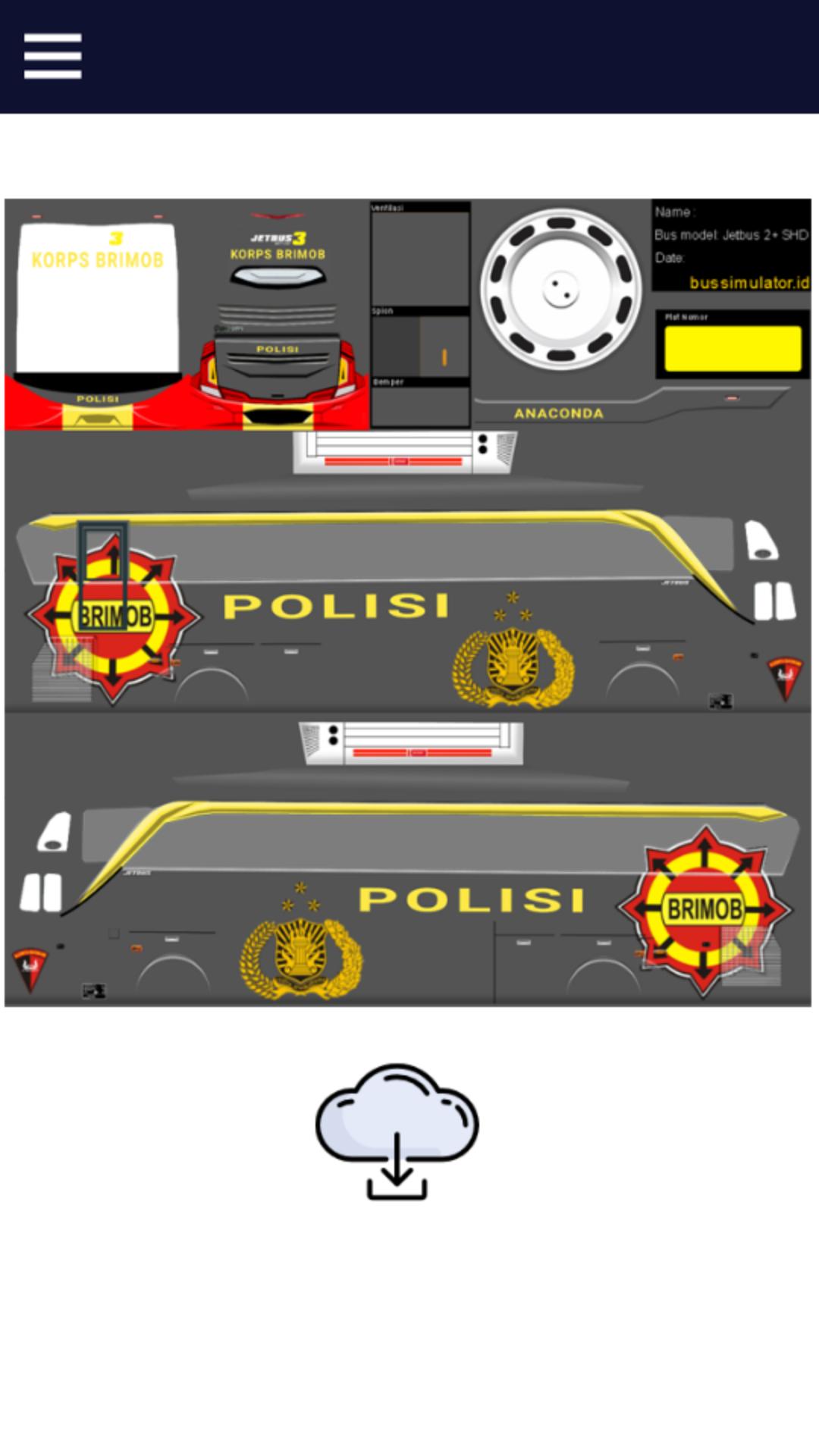 Download Livery Bussid Polisi Militer livery bussid polos