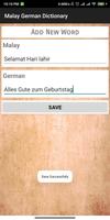 برنامه‌نما Malay German Dictionary عکس از صفحه
