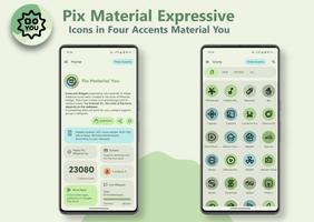 Pix Material Expressive Icons الملصق