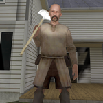 papi scared horror house icon