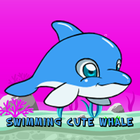 Swimming Cute Whale icono