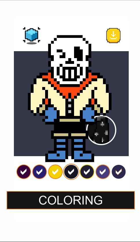 Papyrus Undertale Pixel Art Color By Number For Android Apk Download - pixel art en roblox undertale español amino