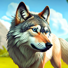 Wolf Game Wild Wolf Animal Sim أيقونة