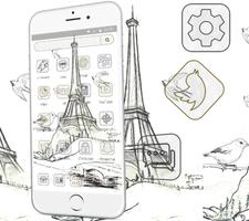 Paris city sketch theme screenshot 1