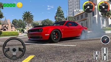 Parking Dodge - Challenger Muscle Driving USA Plakat