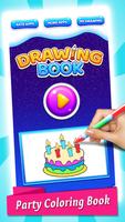 Birthday Party Coloring Book Affiche