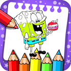 Sponge Coloring Patrik Cartoon أيقونة
