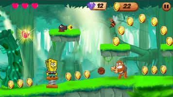 Sponge Adventure Jungle Dash تصوير الشاشة 1