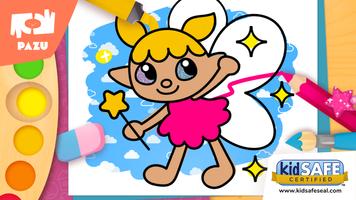 Coloring games for kids 2-6 poster