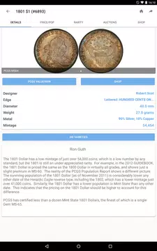 Screenshot 16 for PCGS CoinFacts - U.S. Coin Val