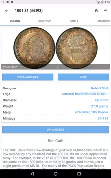 Screenshot 9 for PCGS CoinFacts - U.S. Coin Val
