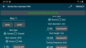 Woofer Box Calculator PRO স্ক্রিনশট 1