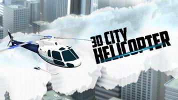 پوستر 3D City Helicopter