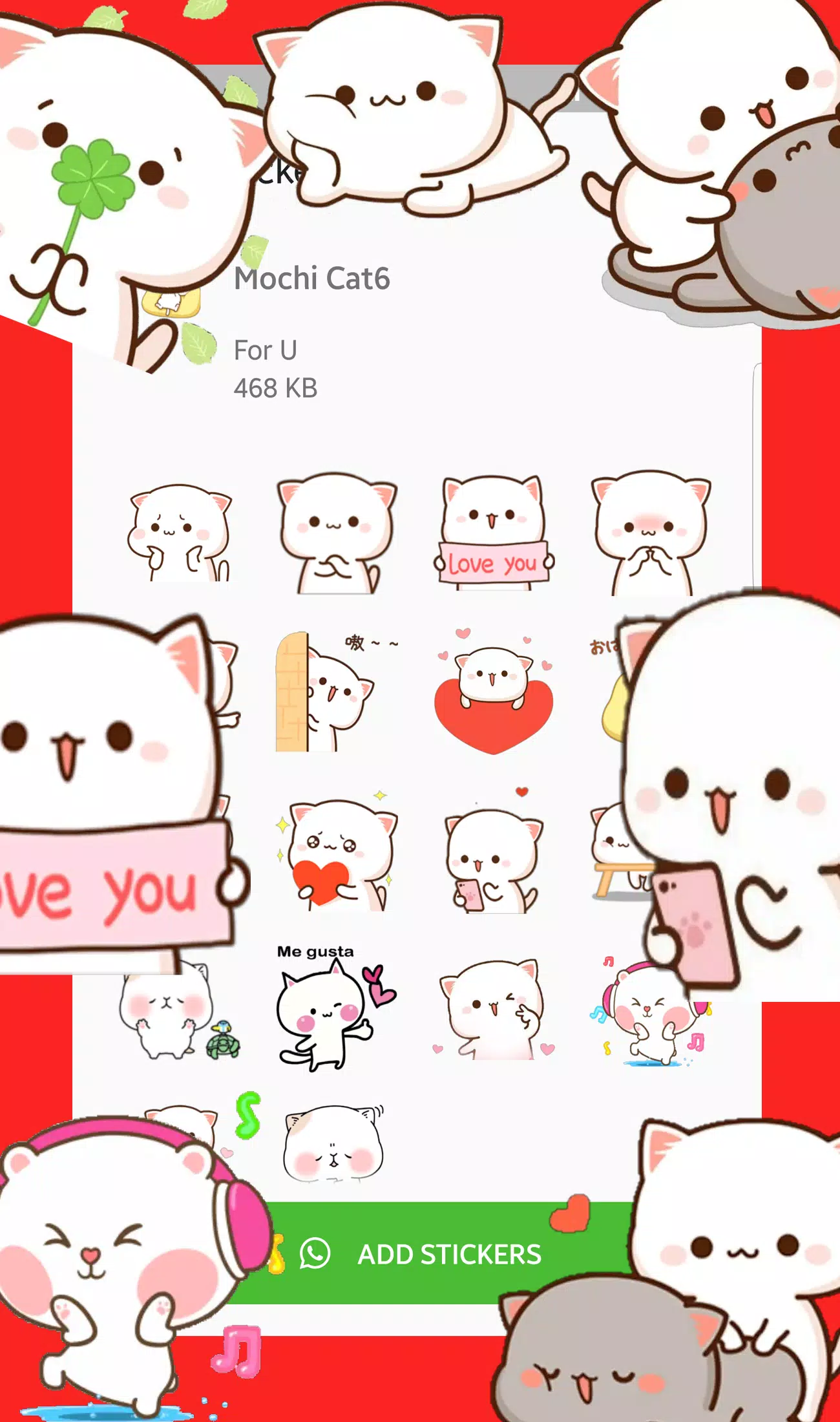 Tải xuống APK Peach Mochi Cat stickers for WhatsApp cho Android
