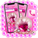 Pearl pink heart diamond theme APK