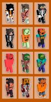 Peaux d'Halloween minecraft Affiche