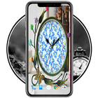 Leaves Analog Clock Wallpaper HD icône