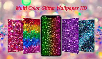 Multi Color Glitter Wallpaper Affiche