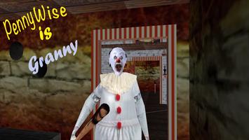 Scary Clown Granny Pennywise Affiche