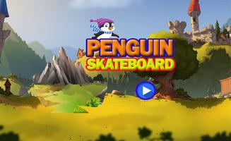 Cute Penguin Skateboard Plakat