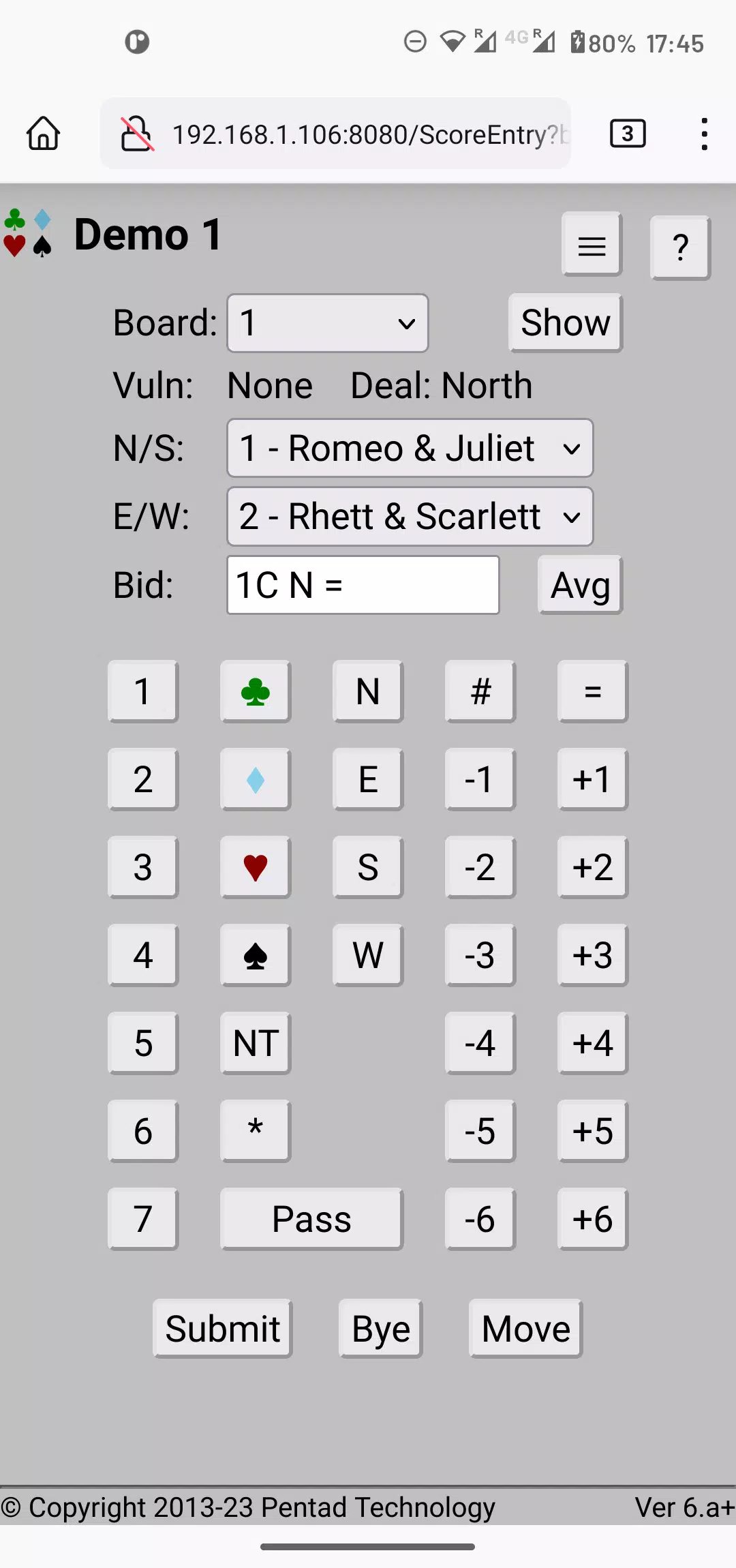 Bridge Scorer