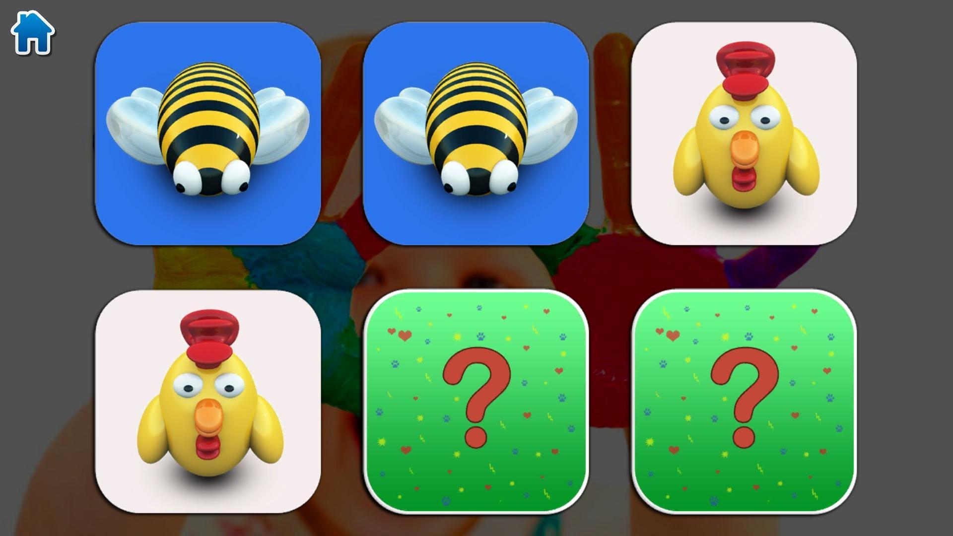 Приложения андроид для детей 2 года. Children's Memories. Out of Memory Kids. Игра Мемори - Веселые пчелки.
