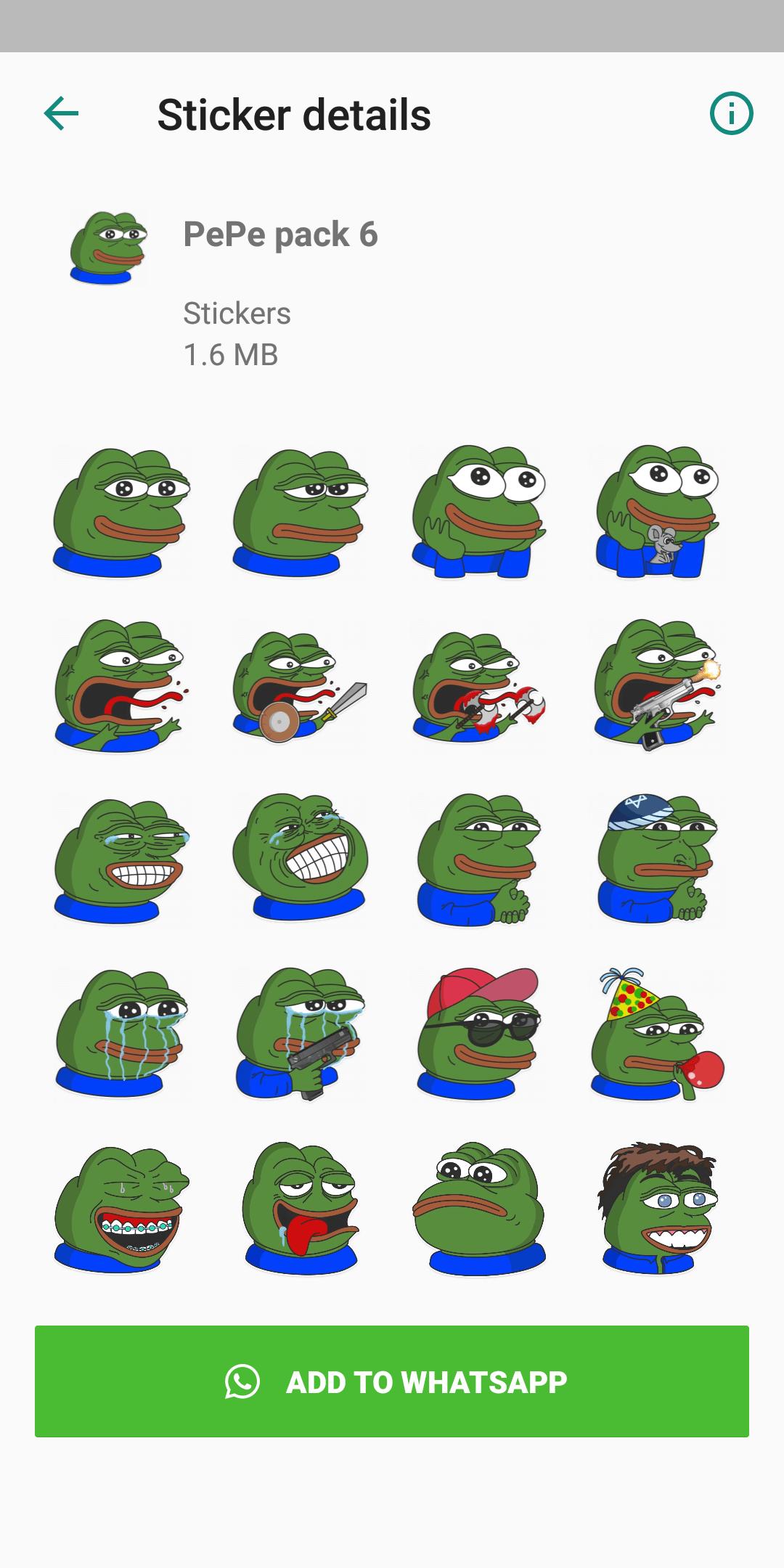 Pepe collection whatsapp sticker