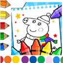 Coloring Pig Pepe Paint Cards APK