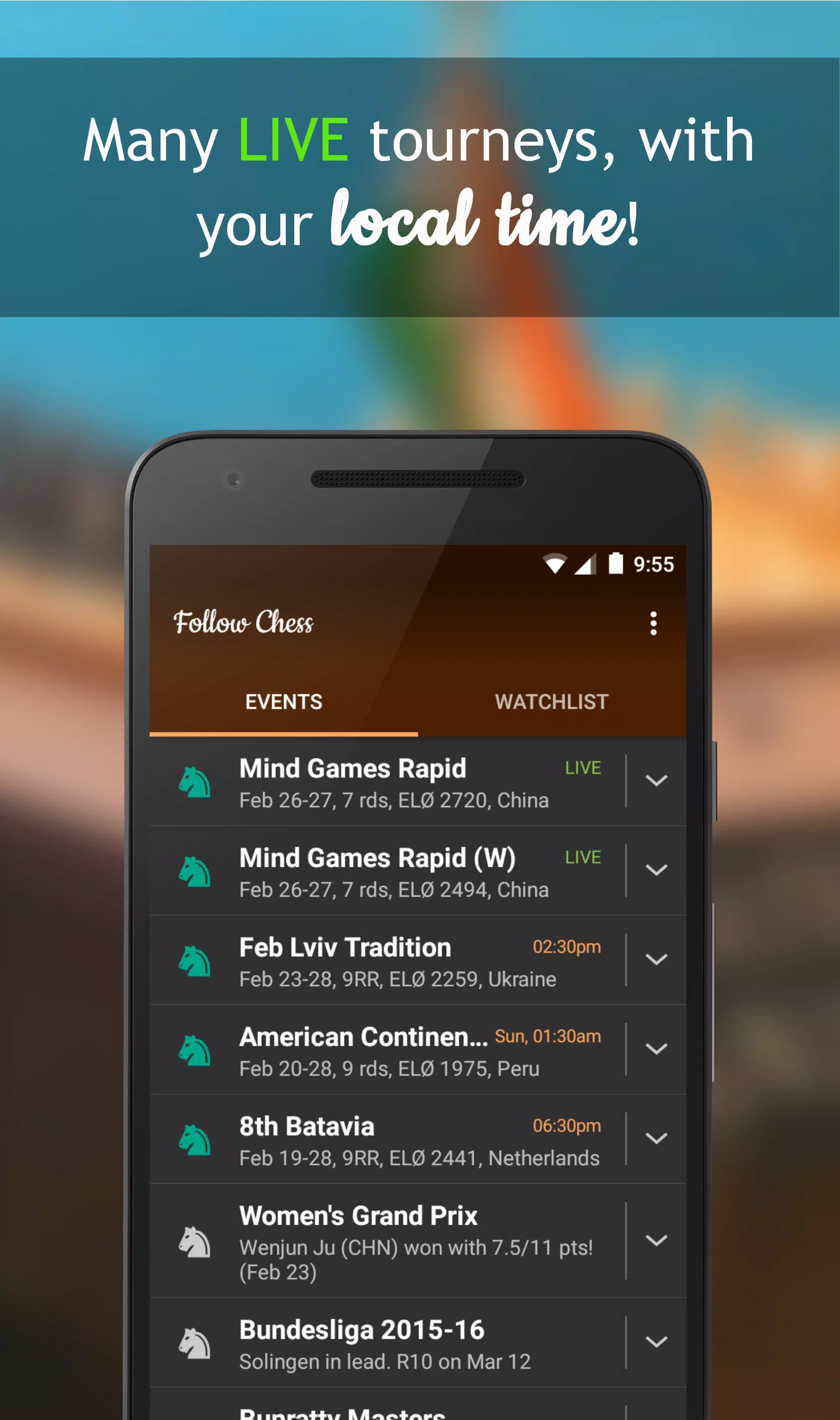 Follow Chess Android - Quick and easy access to Standings and All