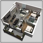 3D-huisarchitectuurplanning-icoon