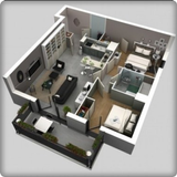 3D home architecture planning icon