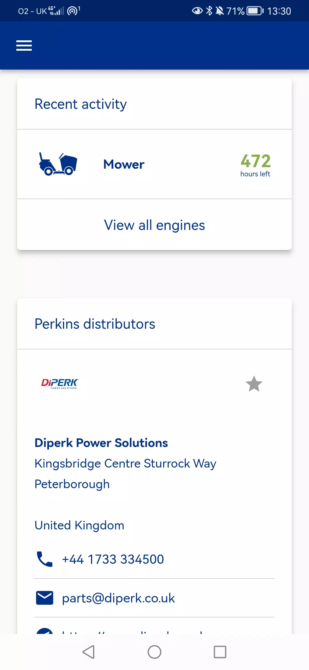 Perkins® My Engine App