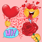 Romantic love stickers أيقونة