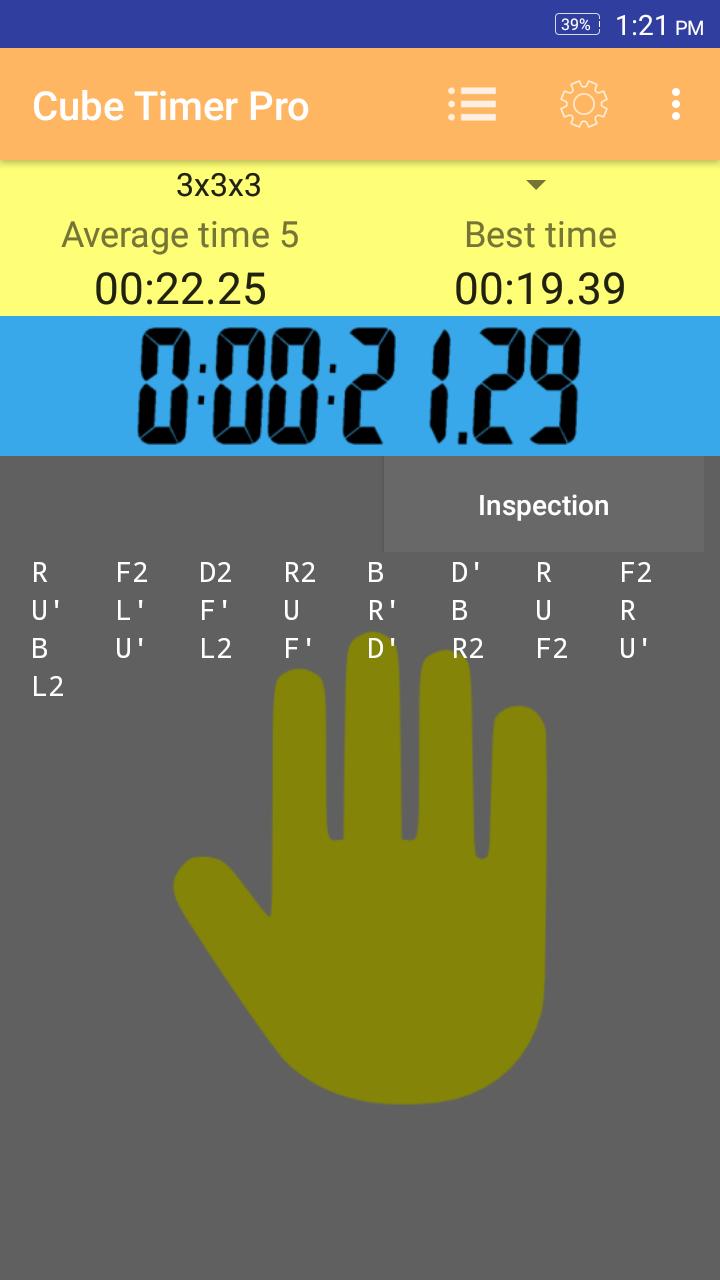 Cube timing. Cube timer. Cubing timer. Cube hand timer. Time Pro.