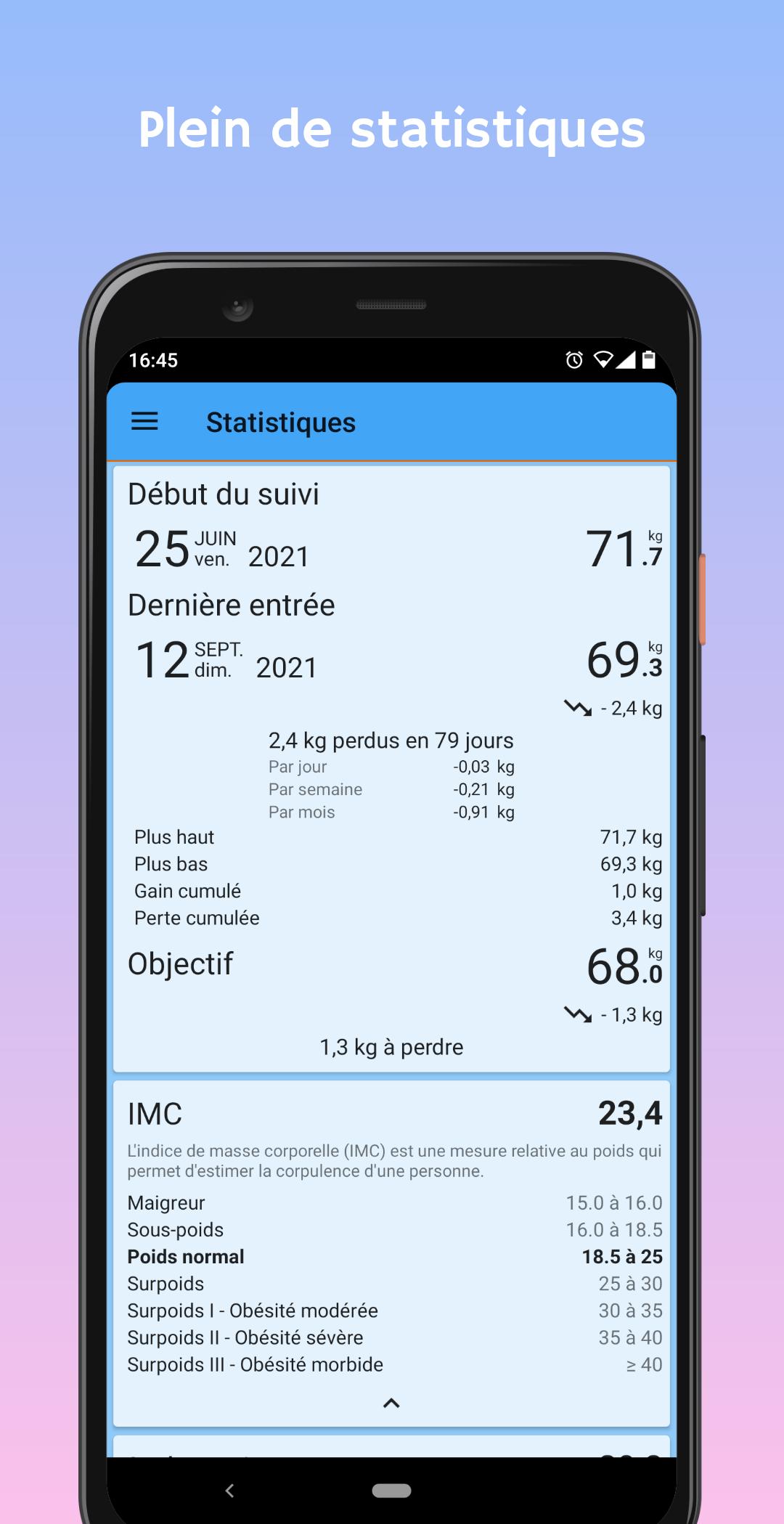 Suivi de Poids-IMC APK pour Android Télécharger