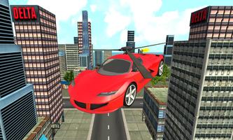 New York Flying Helicopter Car poster