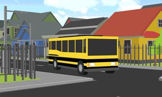 پوستر blocky city school bus parker